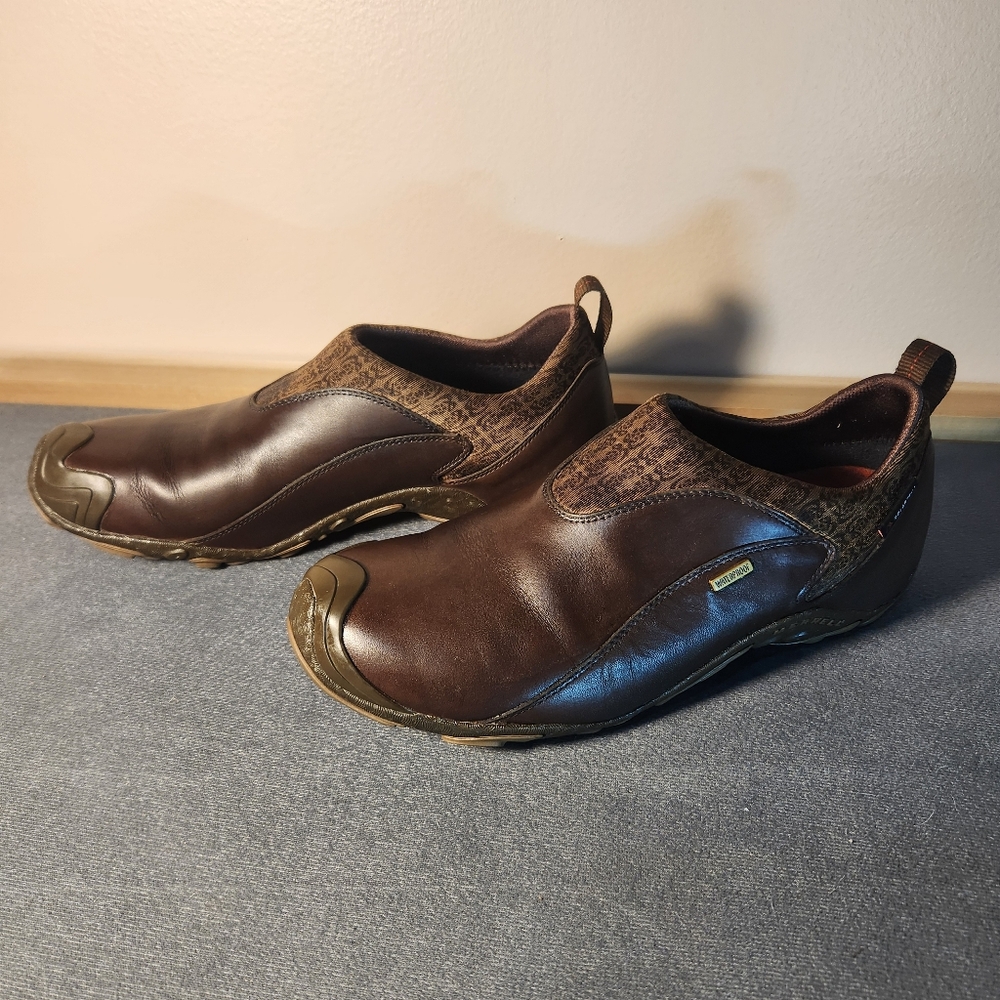 Merrell Forecast Moc Waterproof Leather Slip On Women's 11 Shoe Brown Polartec